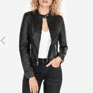 Express faux black leather jacket